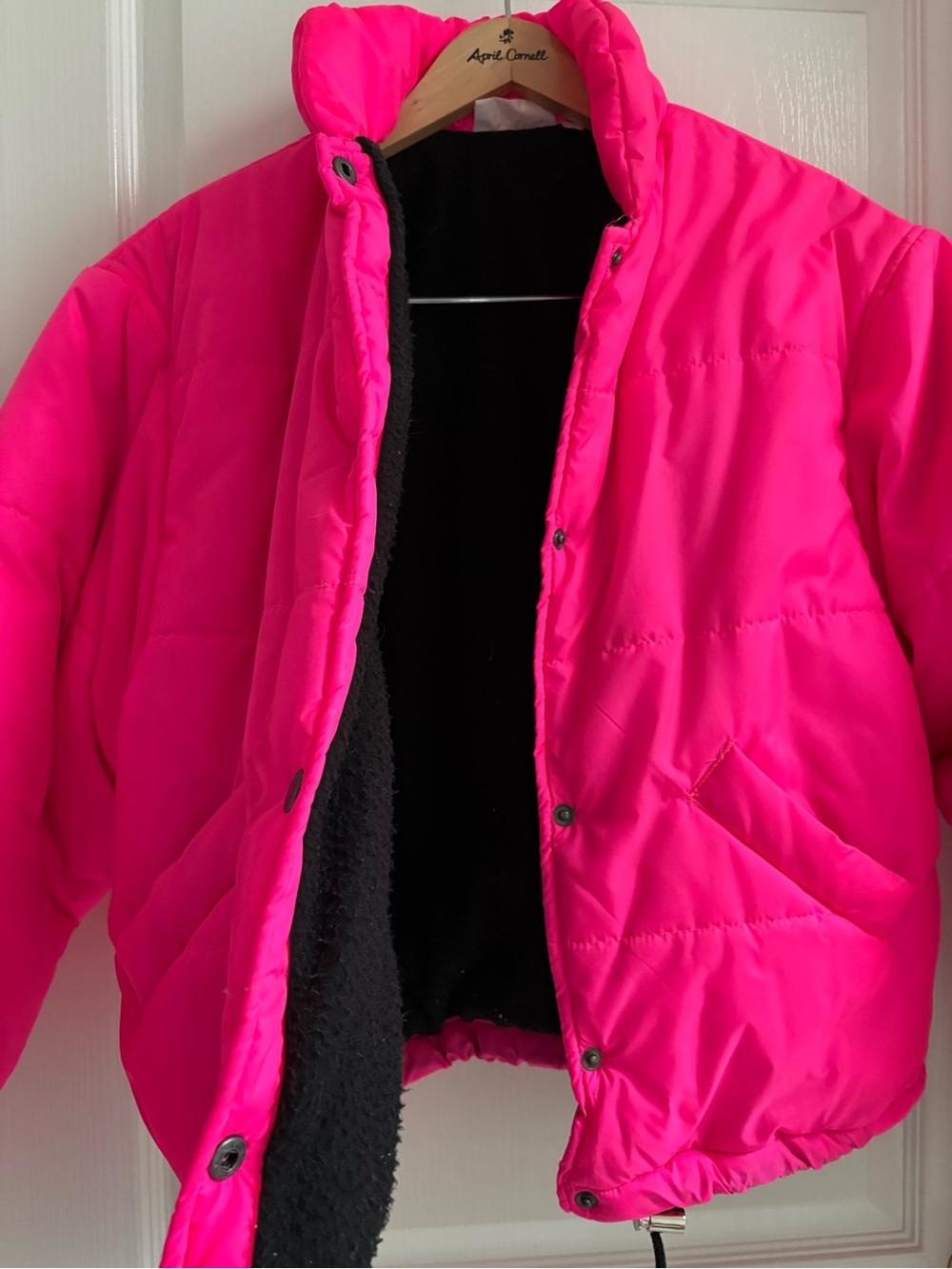 Neon Barbie Pink Puffer Jacket - Picture 4 of 5